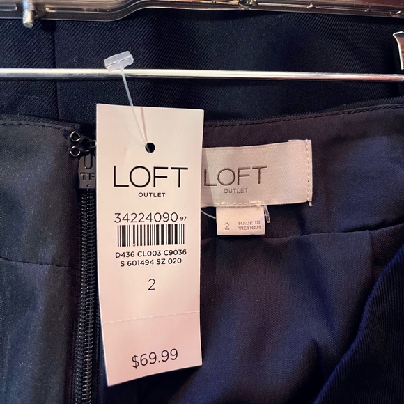 Loft Outlet Navy Blue Skirt with Gold Button Accents - Picture 2 of 2